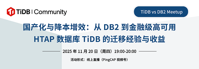 TiDB vs DB2  Meetup banner